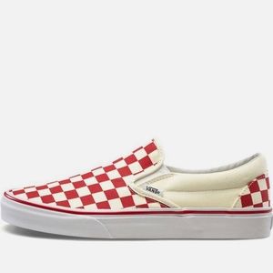 Vans Classic Red Checkered Slip-Ons